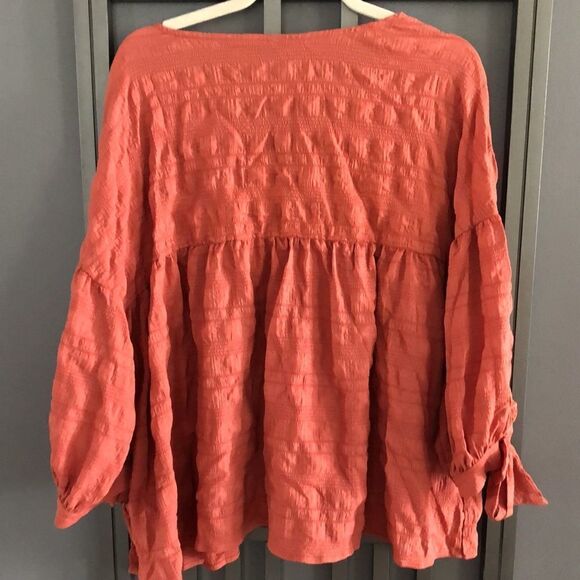 Emery Rose bohemian tassel three-quarter sleeve top with embroidery L - Picture 5 of 6